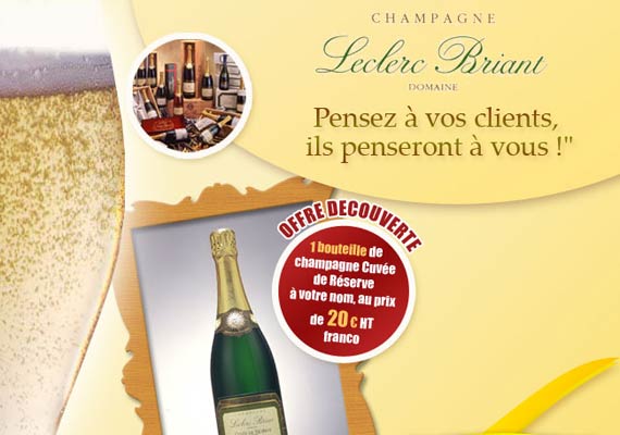 E-mailing Leclerc Briant - Producteur de Champagne - Client GBNB